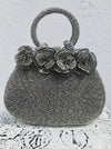 front view of beaded handbag